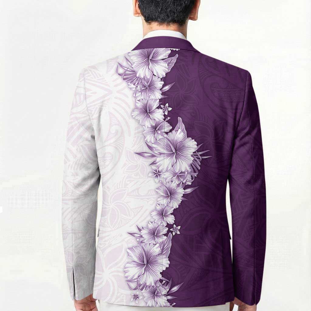 Hawaii Hibiscus Flowers Blazer Purple Polynesian Pattern LT05 - Polynesian Pride