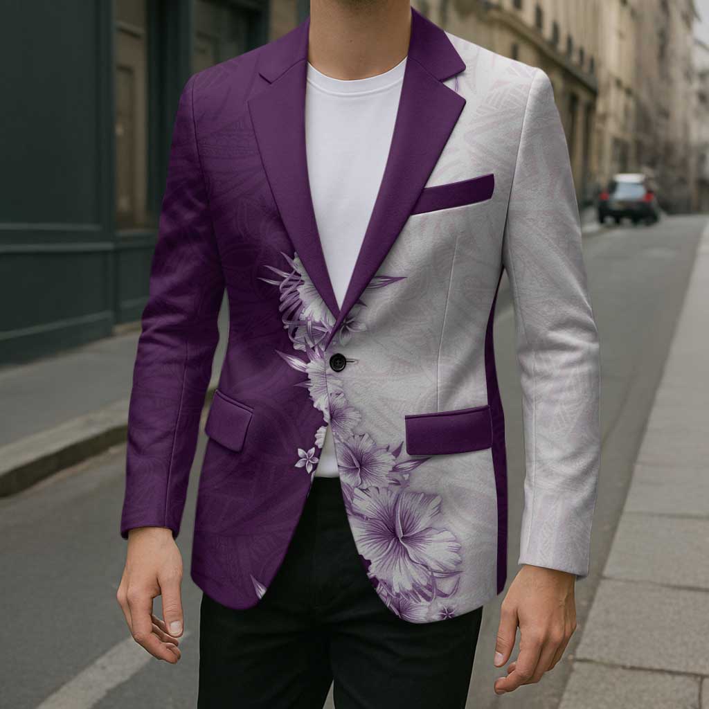 Hawaii Hibiscus Flowers Blazer Purple Polynesian Pattern LT05 - Polynesian Pride