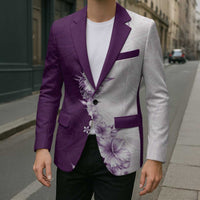 Hawaii Hibiscus Flowers Blazer Purple Polynesian Pattern LT05 - Polynesian Pride