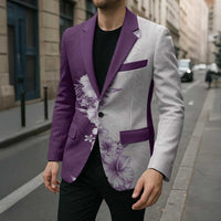 Hawaii Hibiscus Flowers Blazer Purple Polynesian Pattern LT05 - Polynesian Pride