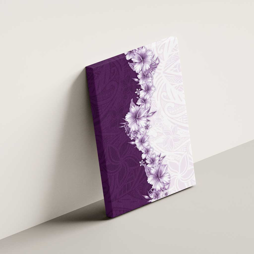 Hawaii Hibiscus Flowers Canvas Wall Art Purple Polynesian Pattern LT05 - Polynesian Pride