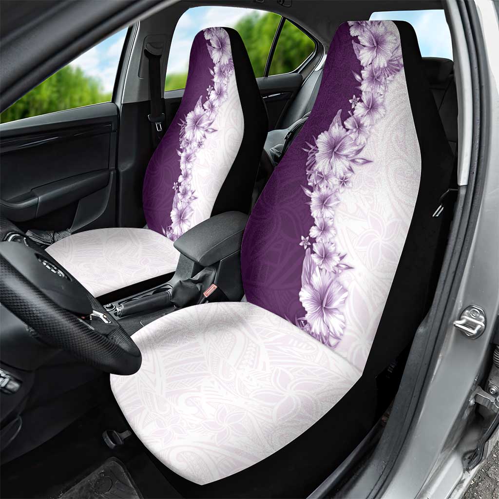 Hawaii Hibiscus Flowers Car Seat Cover Purple Polynesian Pattern LT05 - Polynesian Pride