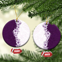 Hawaii Hibiscus Flowers Ceramic Ornament Purple Polynesian Pattern LT05 Circle Purple - Polynesian Pride
