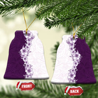 Hawaii Hibiscus Flowers Ceramic Ornament Purple Polynesian Pattern LT05 Bell Flake Purple - Polynesian Pride