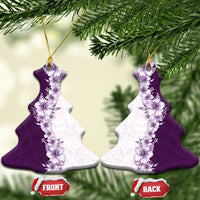 Hawaii Hibiscus Flowers Ceramic Ornament Purple Polynesian Pattern LT05 Christmas Tree Purple - Polynesian Pride