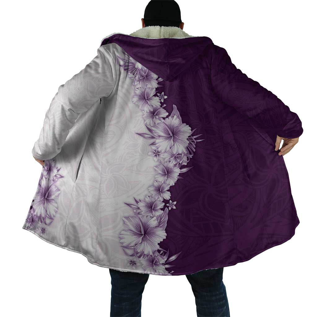 Hawaii Hibiscus Flowers Cloak Purple Polynesian Pattern LT05 - Polynesian Pride