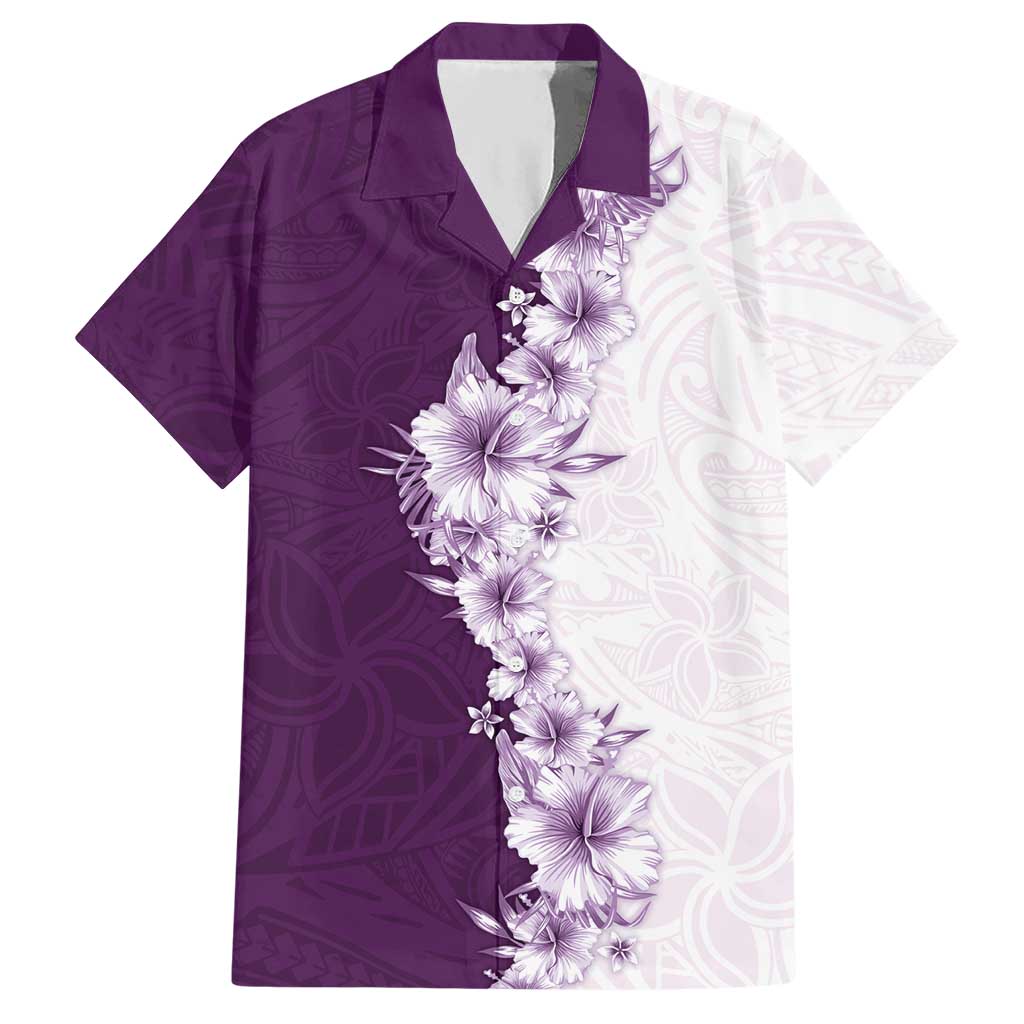 Hawaii Hibiscus Flowers Hawaiian Shirt Purple Polynesian Pattern LT05 Purple - Polynesian Pride