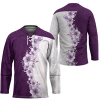 Hawaii Hibiscus Flowers Hockey Jersey Purple Polynesian Pattern LT05 - Polynesian Pride
