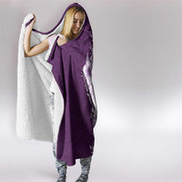 Hawaii Hibiscus Flowers Hooded Blanket Purple Polynesian Pattern LT05 - Polynesian Pride