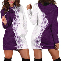 Hawaii Hibiscus Flowers Hoodie Dress Purple Polynesian Pattern LT05 - Polynesian Pride