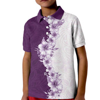 Hawaii Hibiscus Flowers Kid Polo Shirt Purple Polynesian Pattern LT05 Kid Purple - Polynesian Pride
