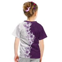 Hawaii Hibiscus Flowers Kid T Shirt Purple Polynesian Pattern LT05 - Polynesian Pride
