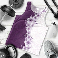 Hawaii Hibiscus Flowers Men Tank Top Purple Polynesian Pattern LT05 - Polynesian Pride