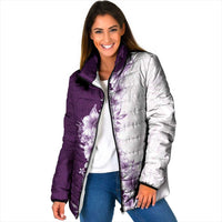 Hawaii Hibiscus Flowers Padded Jacket Purple Polynesian Pattern LT05 Women Purple - Polynesian Pride