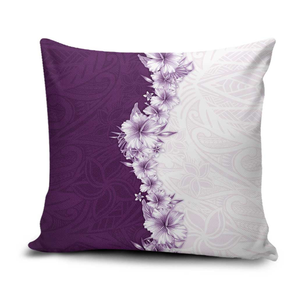 Hawaii Hibiscus Flowers Pillow Cover Purple Polynesian Pattern LT05 Purple - Polynesian Pride
