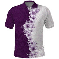 Hawaii Hibiscus Flowers Polo Shirt Purple Polynesian Pattern LT05 Purple - Polynesian Pride