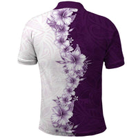 Hawaii Hibiscus Flowers Polo Shirt Purple Polynesian Pattern LT05 - Polynesian Pride
