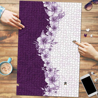 Hawaii Hibiscus Flowers Puzzle Purple Polynesian Pattern LT05 Purple - Polynesian Pride