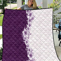 Hawaii Hibiscus Flowers Quilt Purple Polynesian Pattern