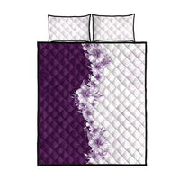 Hawaii Hibiscus Flowers Quilt Bed Set Purple Polynesian Pattern LT05 - Polynesian Pride