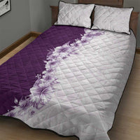 Hawaii Hibiscus Flowers Quilt Bed Set Purple Polynesian Pattern LT05 - Polynesian Pride