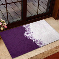 Hawaii Hibiscus Flowers Rubber Doormat Purple Polynesian Pattern LT05 - Polynesian Pride