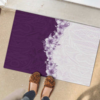 Hawaii Hibiscus Flowers Rubber Doormat Purple Polynesian Pattern LT05 - Polynesian Pride