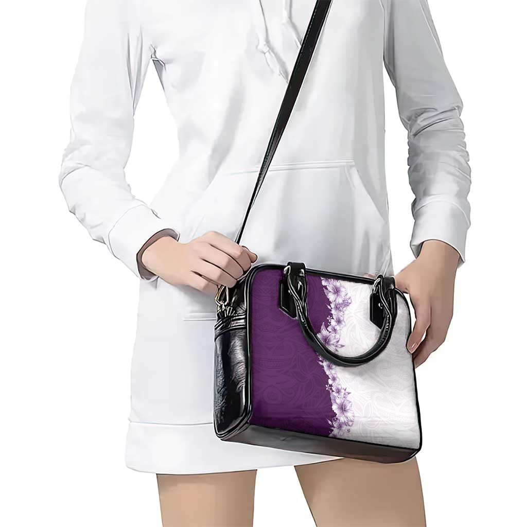 Hawaii Hibiscus Flowers Shoulder Handbag Purple Polynesian Pattern LT05 - Polynesian Pride