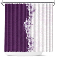 Hawaii Hibiscus Flowers Shower Curtain Purple Polynesian Pattern LT05 Purple - Polynesian Pride