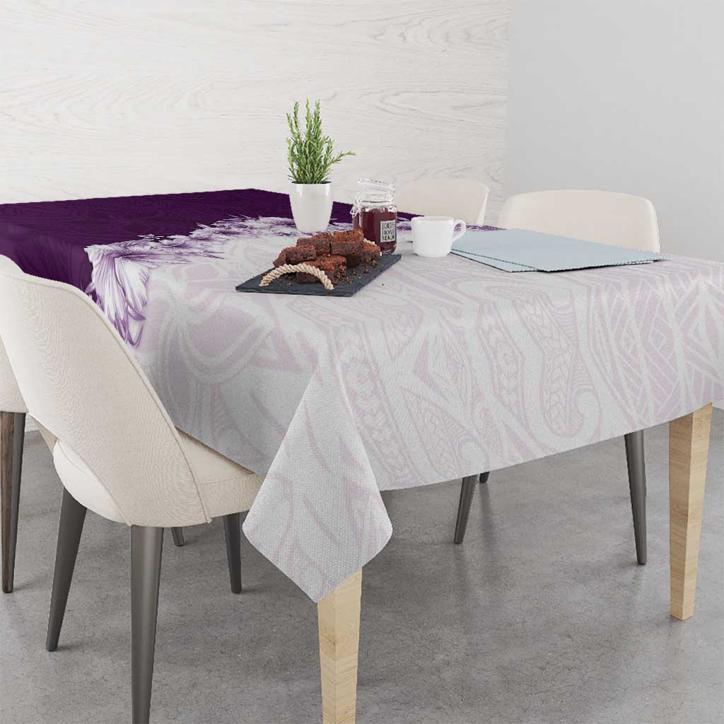 Hawaii Hibiscus Flowers Tablecloth Purple Polynesian Pattern LT05 - Polynesian Pride