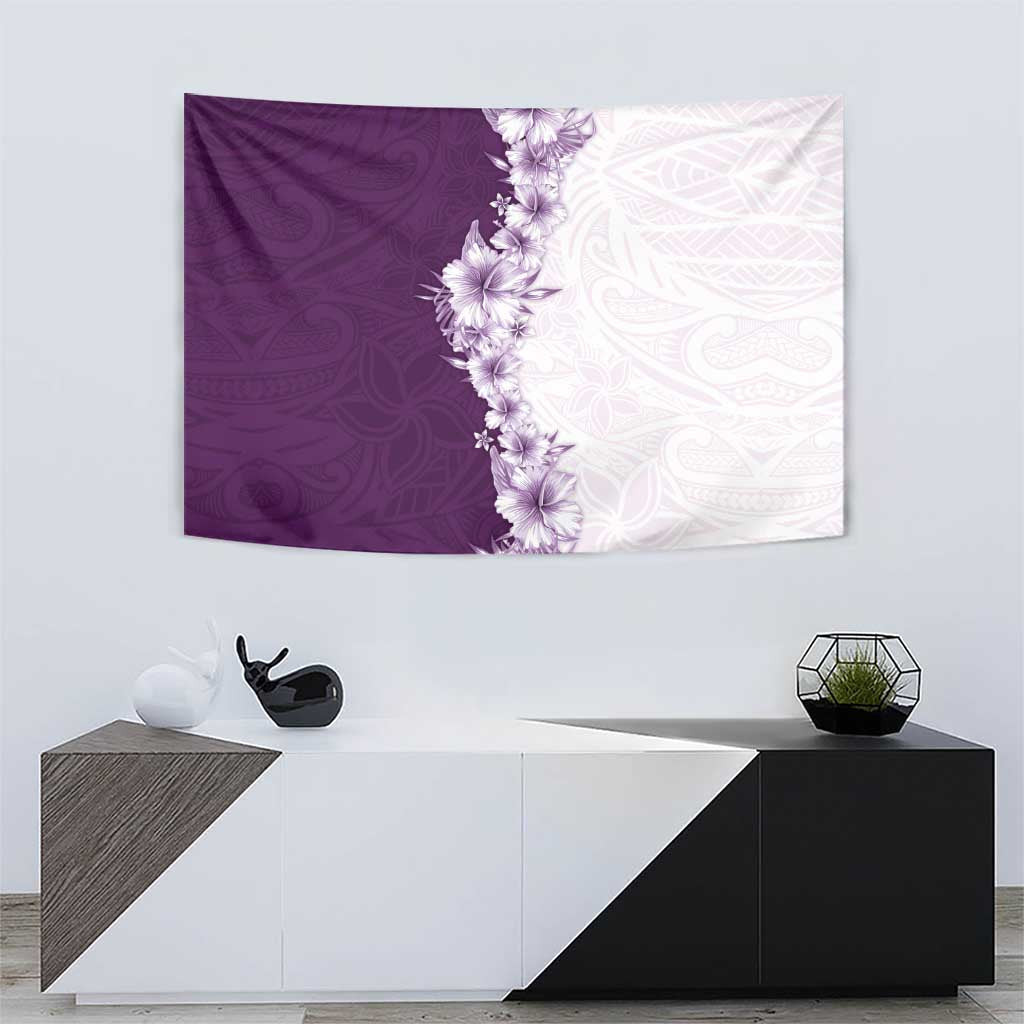 Hawaii Hibiscus Flowers Tapestry Purple Polynesian Pattern LT05 - Polynesian Pride