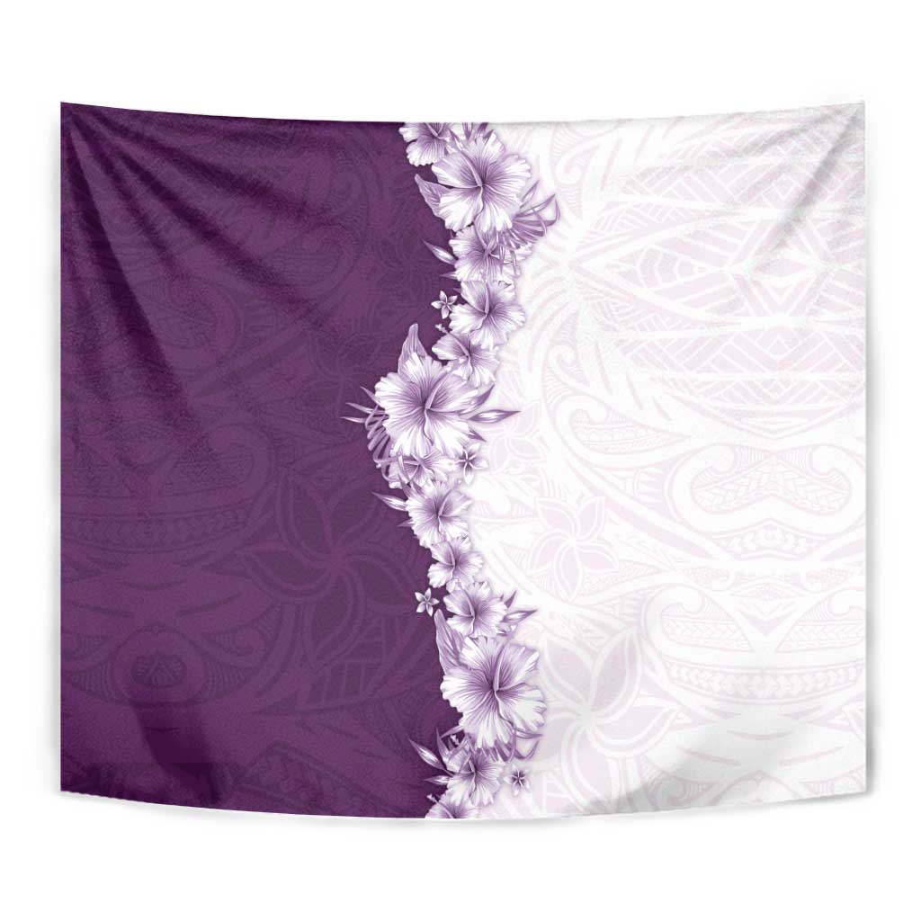 Hawaii Hibiscus Flowers Tapestry Purple Polynesian Pattern LT05 - Polynesian Pride