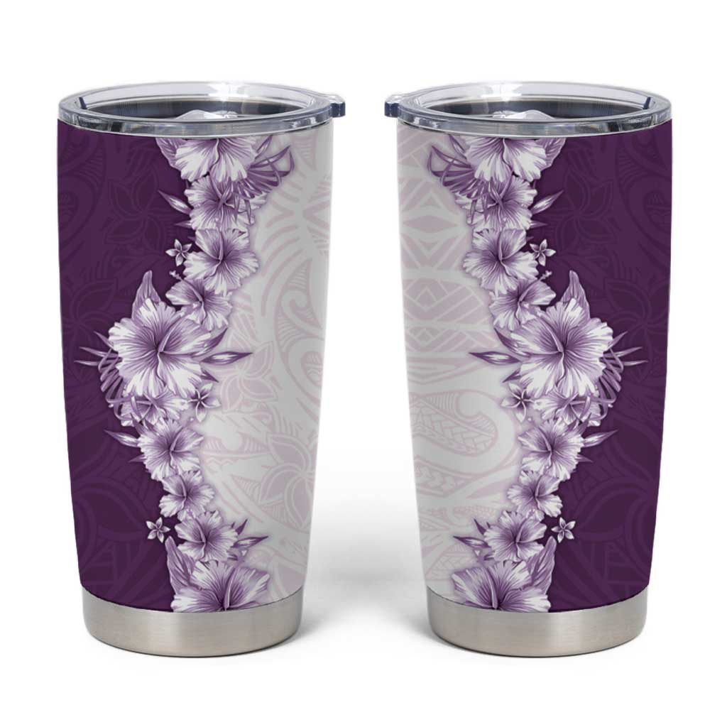 Hawaii Hibiscus Flowers Tumbler Cup Purple Polynesian Pattern LT05 Purple - Polynesian Pride