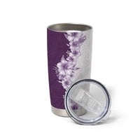 Hawaii Hibiscus Flowers Tumbler Cup Purple Polynesian Pattern LT05 - Polynesian Pride