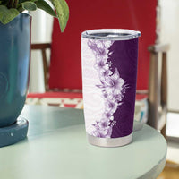 Hawaii Hibiscus Flowers Tumbler Cup Purple Polynesian Pattern LT05 - Polynesian Pride