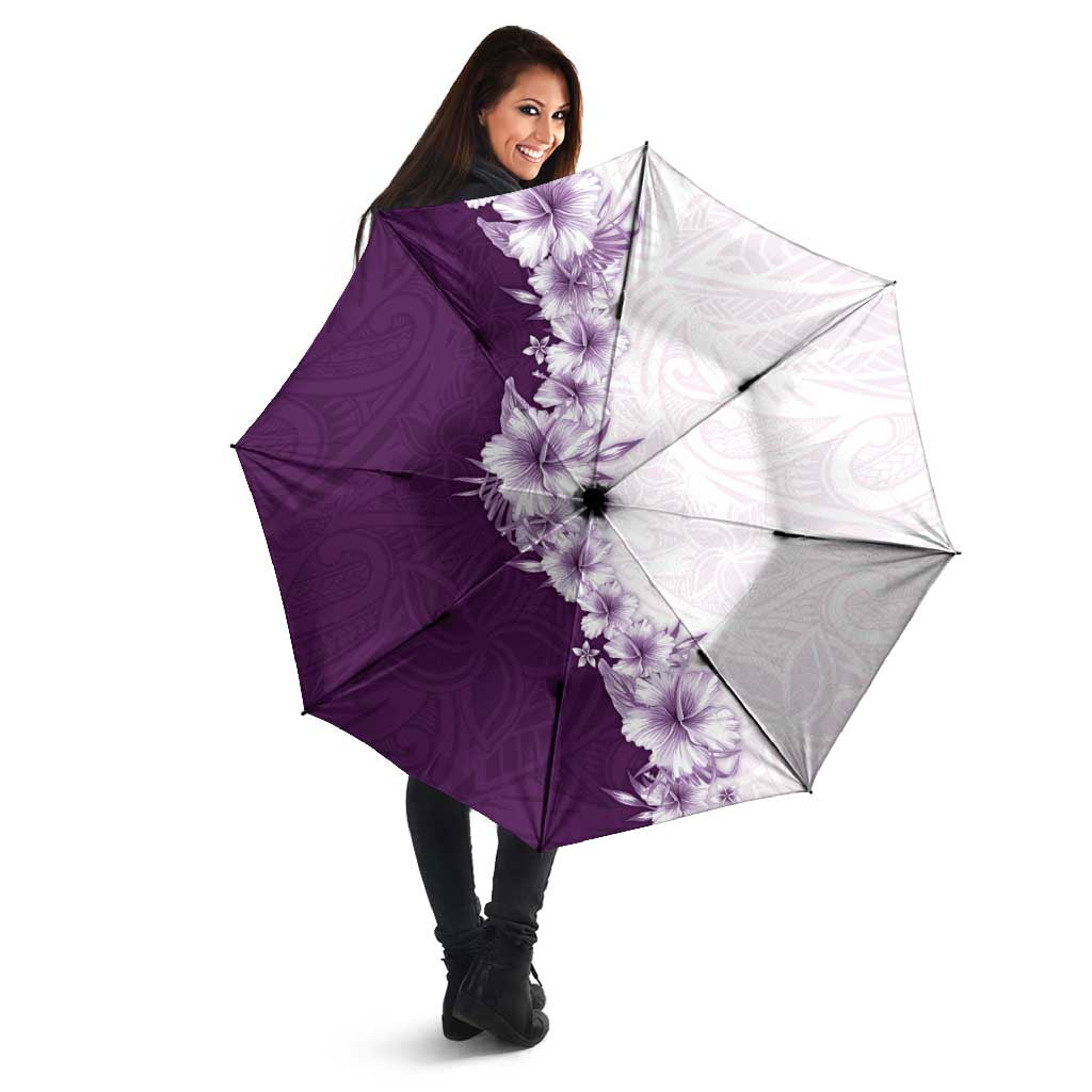 Hawaii Hibiscus Flowers Umbrella Purple Polynesian Pattern LT05 - Polynesian Pride