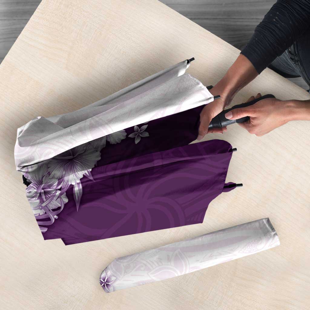 Hawaii Hibiscus Flowers Umbrella Purple Polynesian Pattern LT05 - Polynesian Pride