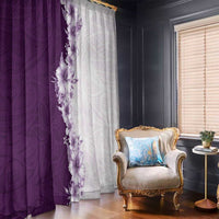 Hawaii Hibiscus Flowers Window Curtain Purple Polynesian Pattern LT05 - Polynesian Pride