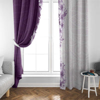 Hawaii Hibiscus Flowers Window Curtain Purple Polynesian Pattern LT05 - Polynesian Pride