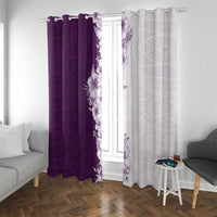 Hawaii Hibiscus Flowers Window Curtain Purple Polynesian Pattern LT05 With Grommets Purple - Polynesian Pride