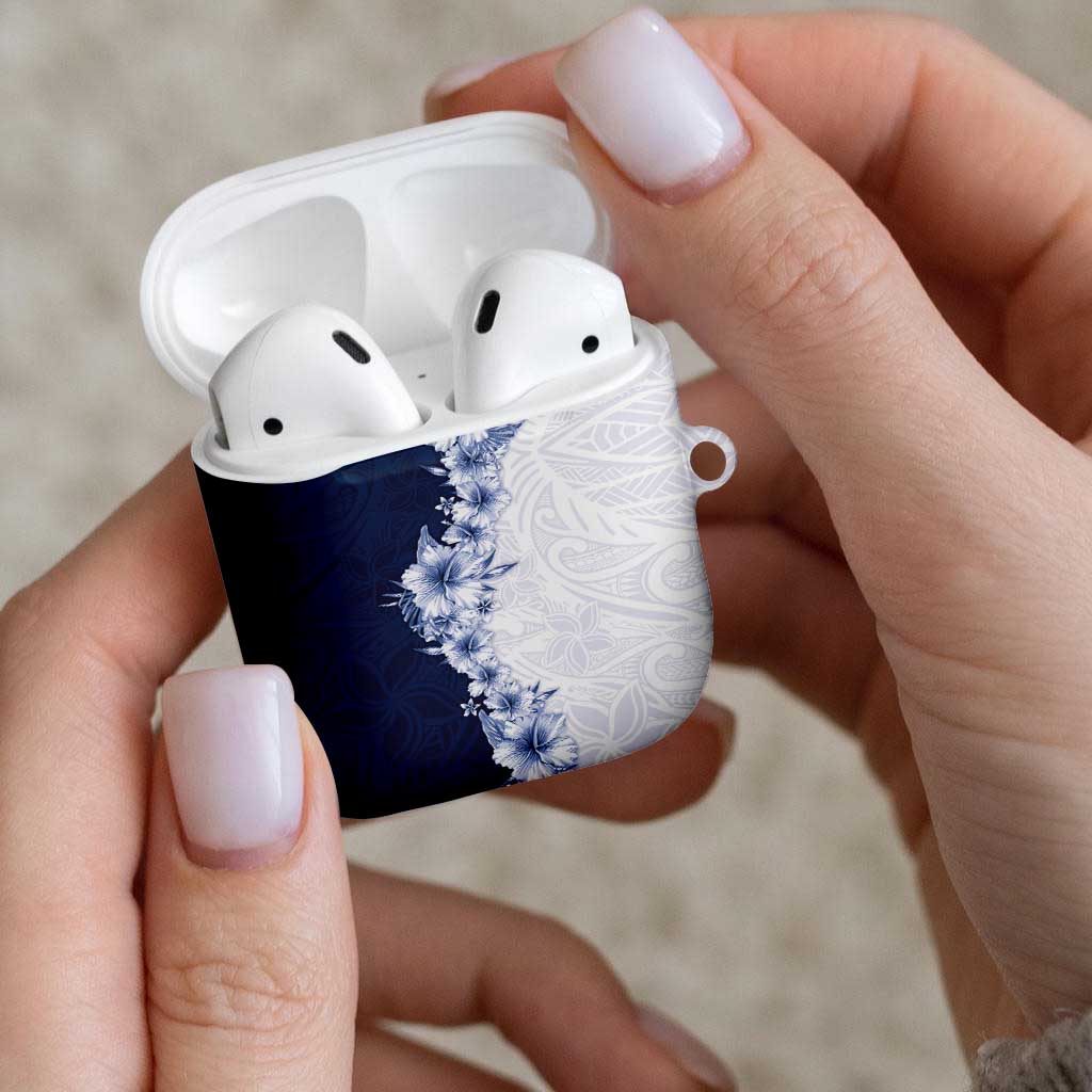 Hawaii Hibiscus Flowers AirPods Case Blue Polynesian Pattern LT05 - Polynesian Pride