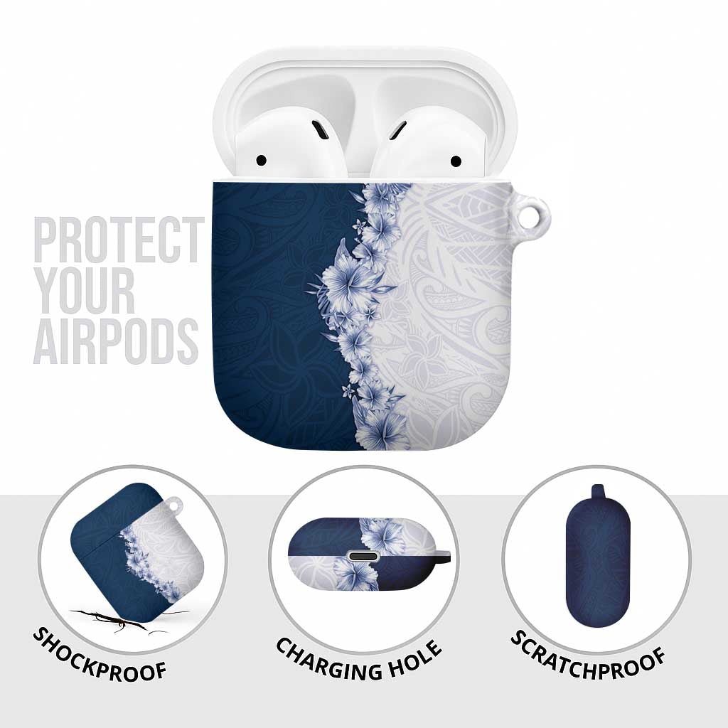 Hawaii Hibiscus Flowers AirPods Case Blue Polynesian Pattern LT05 - Polynesian Pride