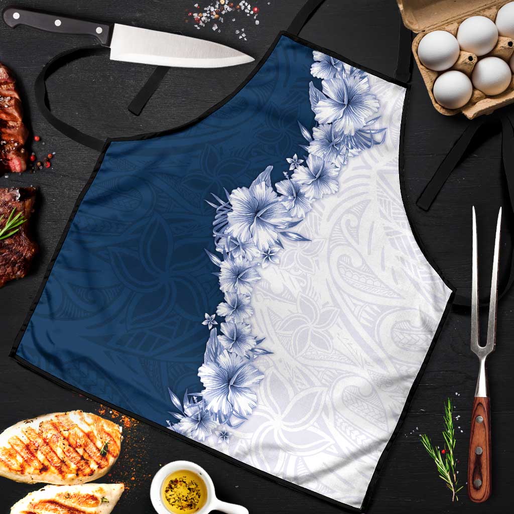 Hawaii Hibiscus Flowers Apron Blue Polynesian Pattern LT05 Blue - Polynesian Pride
