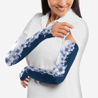 Hawaii Hibiscus Flowers Arm Sleeves Blue Polynesian Pattern LT05 - Polynesian Pride