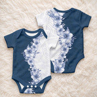 Hawaii Hibiscus Flowers Baby Onesie Blue Polynesian Pattern LT05 - Polynesian Pride