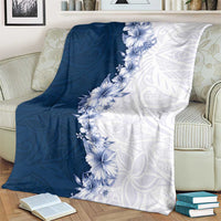 Hawaii Hibiscus Flowers Blanket Blue Polynesian Pattern LT05 - Polynesian Pride