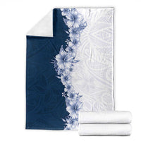 Hawaii Hibiscus Flowers Blanket Blue Polynesian Pattern LT05 - Polynesian Pride
