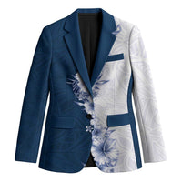Hawaii Hibiscus Flowers Blazer Blue Polynesian Pattern LT05 Unisex Blue - Polynesian Pride