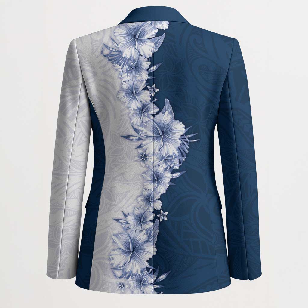 Hawaii Hibiscus Flowers Blazer Blue Polynesian Pattern LT05 - Polynesian Pride