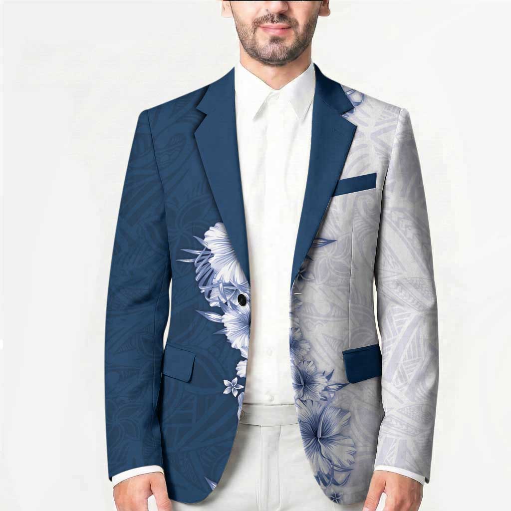Hawaii Hibiscus Flowers Blazer Blue Polynesian Pattern LT05 - Polynesian Pride